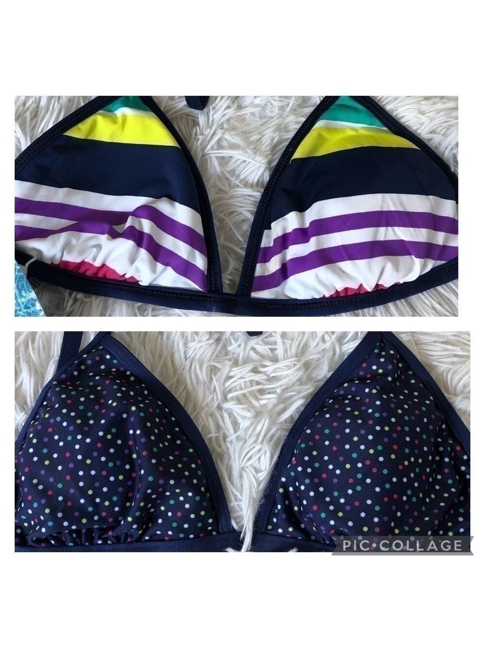 𝅺nwt 2/$22 Splendid reversible triangle top size S